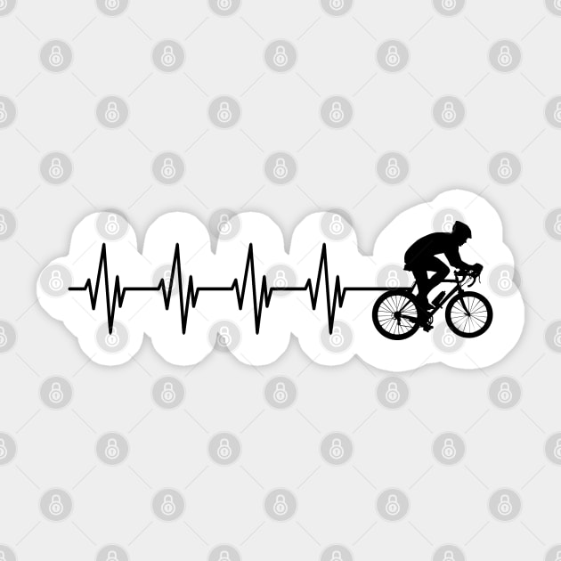 Cyclist Heartbeat Sticker by KC Happy Shop